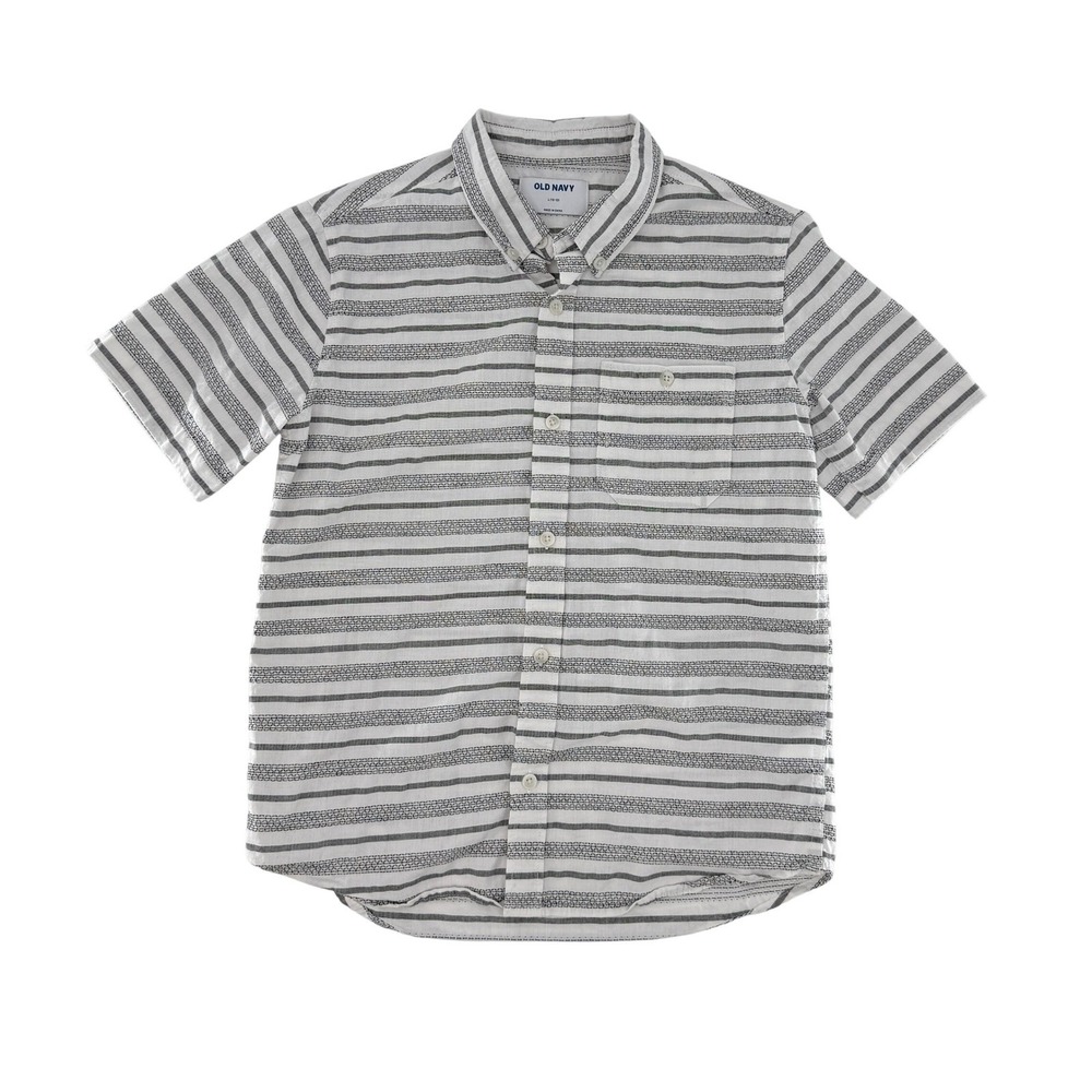 Old Navy Boys Striped Button Down Short Sleeve‎ Shirt Kids Casual Top